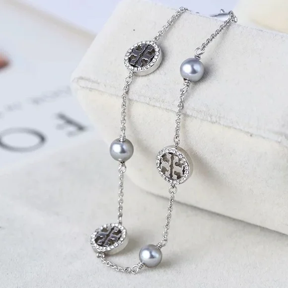 Tory Burch Silver Gemstones Circle Bracelet - Picture 4 of 8